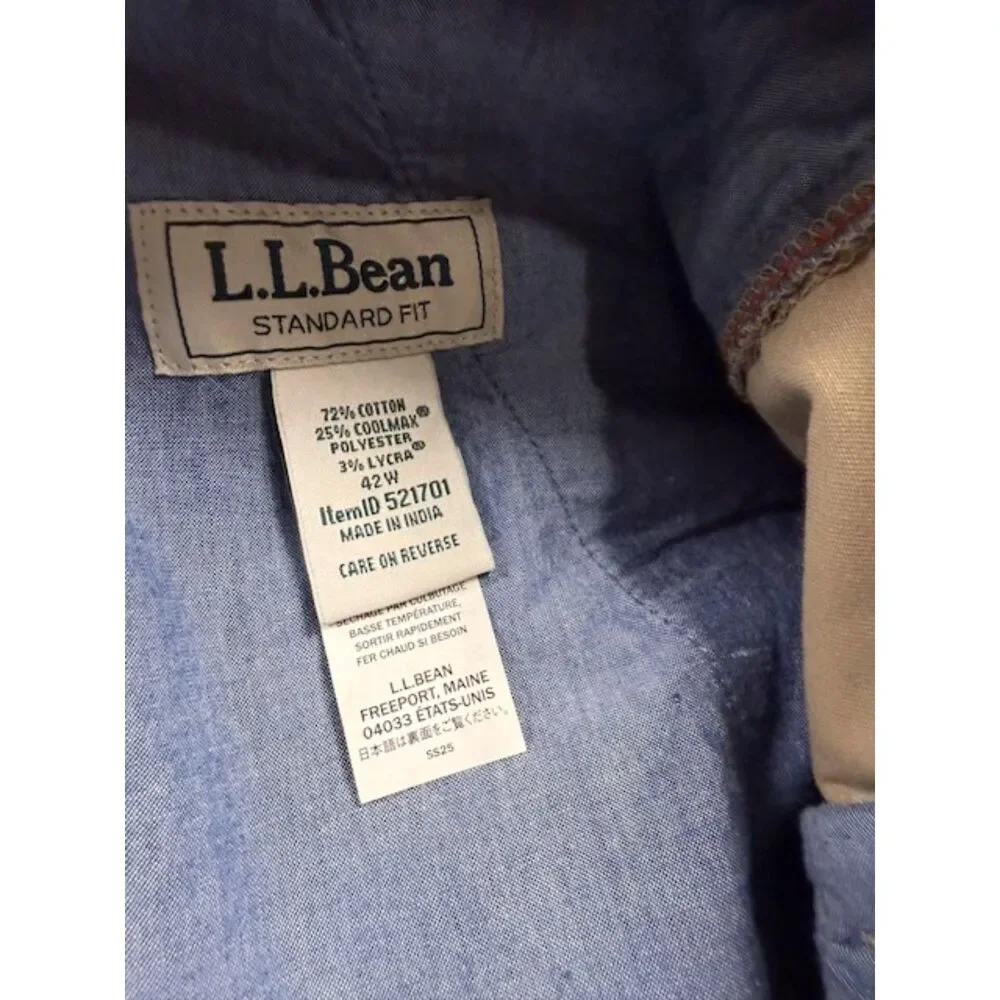 L.L.Bean Mens 42W Khaki Shorts 7
